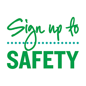 Sign up to safety logo